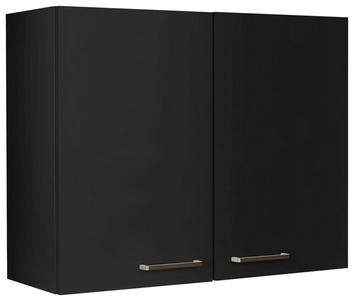 KÜCHENOBERSCHRANK 90/72/35 cm  in Schwarz  - Edelstahlfarben/Schwarz, MODERN, Holzwerkstoff (90/72/35cm) - Nobilia