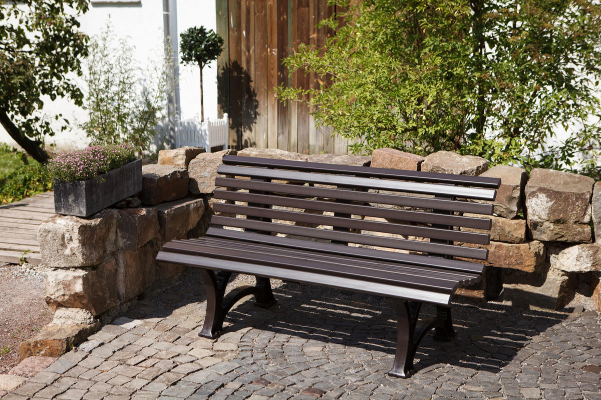 GARTENBANK 150/80/64 cm   - Braun, Basics, Kunststoff (150/80/64cm) - Modante