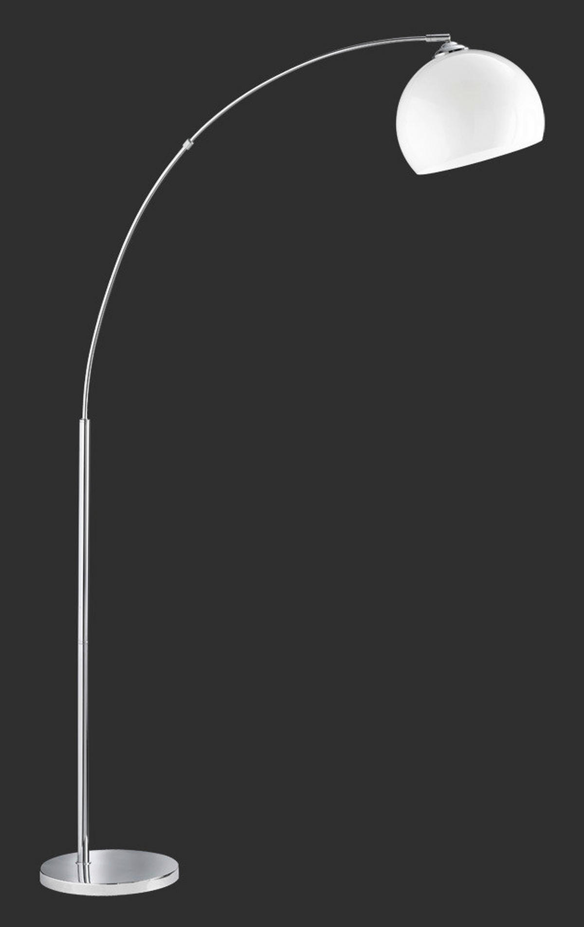 STOJACÍ OBLOUKOVÉ SVÍTIDLO, 110/180/25 cm  - bílá/barvy chromu, Design, kov/plast (110/180/25cm)
