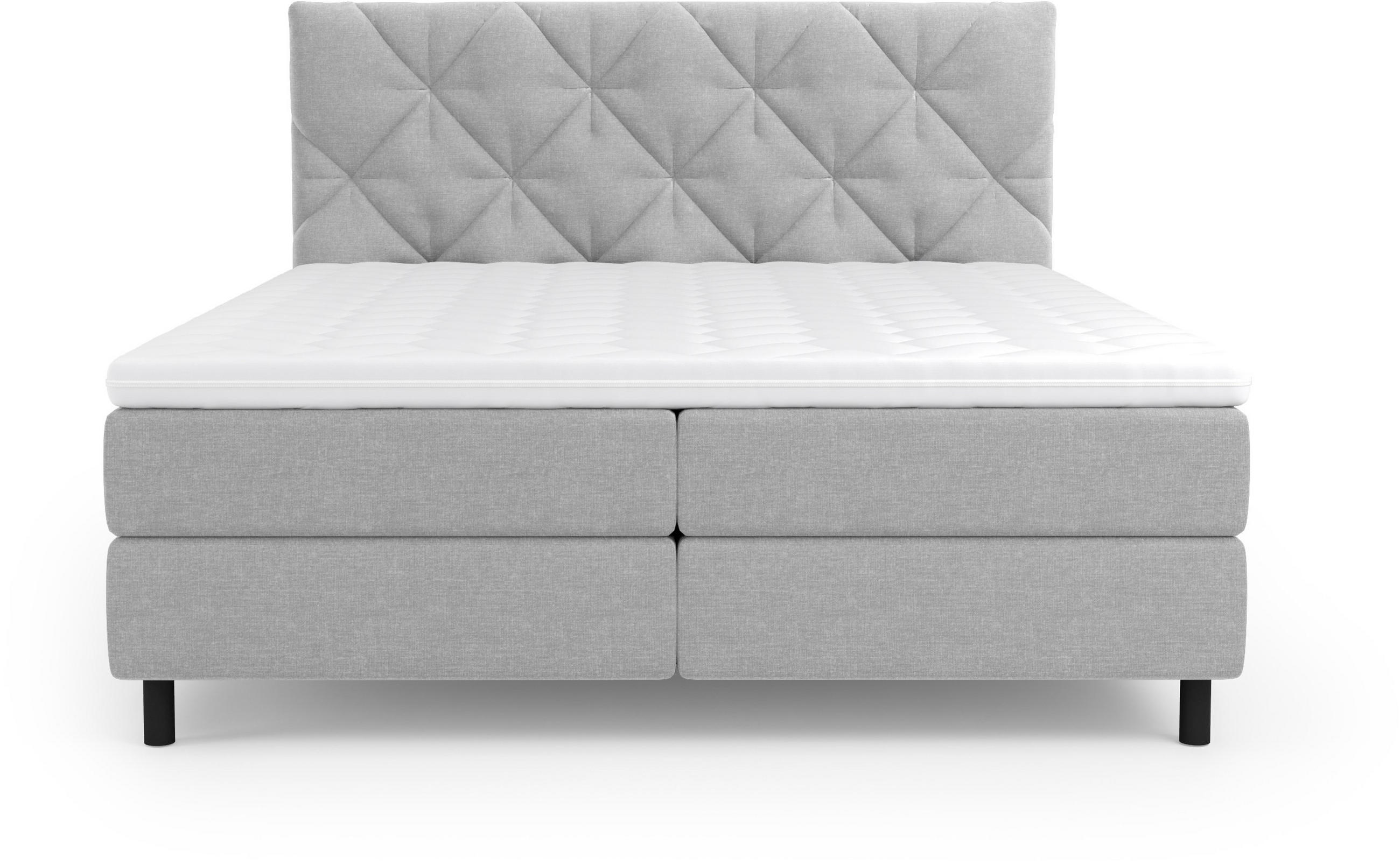 BOXBETT 160/200 cm  in Hellgrau  - Hellgrau/Schwarz, Design, Holz/Holzwerkstoff (160/200cm) - Esposa