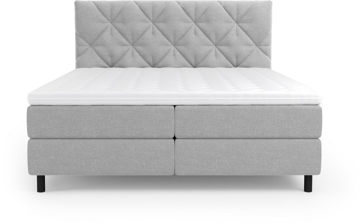 BOXBETT 180/200 cm  in Hellgrau  - Hellgrau/Schwarz, Design, Holz/Holzwerkstoff (180/200cm) - Esposa