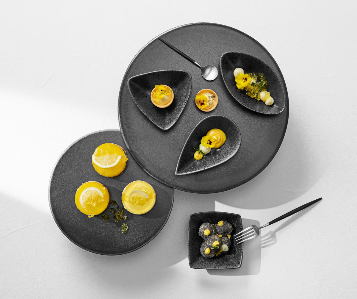 KROŽNIK ZA TORTO  Grande nero       29/9 cm      - črna, Basics, keramika (29/9cm) - ASA