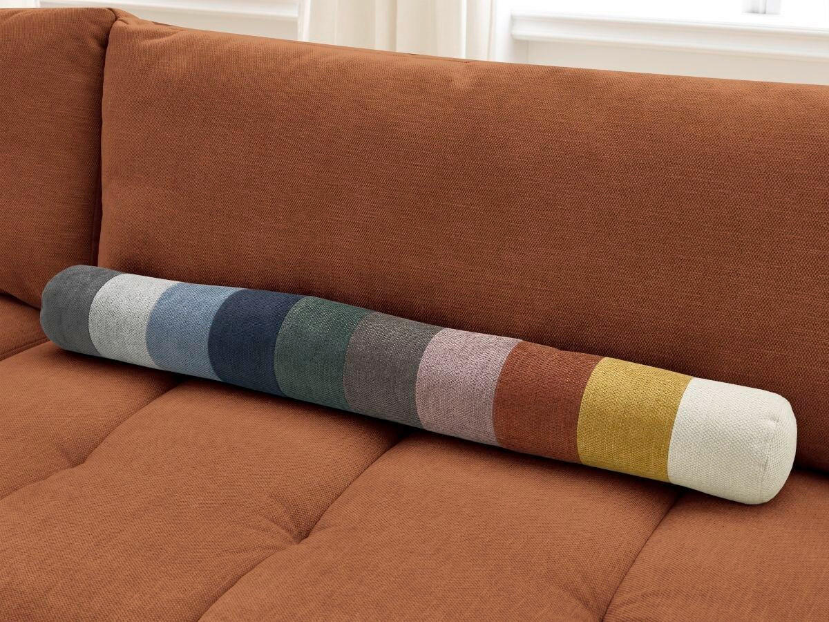 ECKSCHLAFSOFA FUJI Leinenoptik Orange  inkl.  - Schwarz/Orange, MODERN, Kunststoff/Textil (204/282cm)