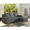 ECKSOFA in Webstoff Dunkelgrau  201/143 cm  - Dunkelgrau/Schwarz, Design, Kunststoff/Textil (201/143cm) - MID.YOU