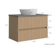WASCHTISCHKOMBI 80 cm  - Eichefarben/Weiß, KONVENTIONELL, Keramik/Holzwerkstoff (80cm) - Xora