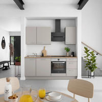 KÜCHENLEERBLOCK Touch 210 cm  in Grau, Eiche dunkel  - Eiche dunkel/Edelstahlfarben, MODERN, Holzwerkstoff/Metall (210cm) - Nobilia