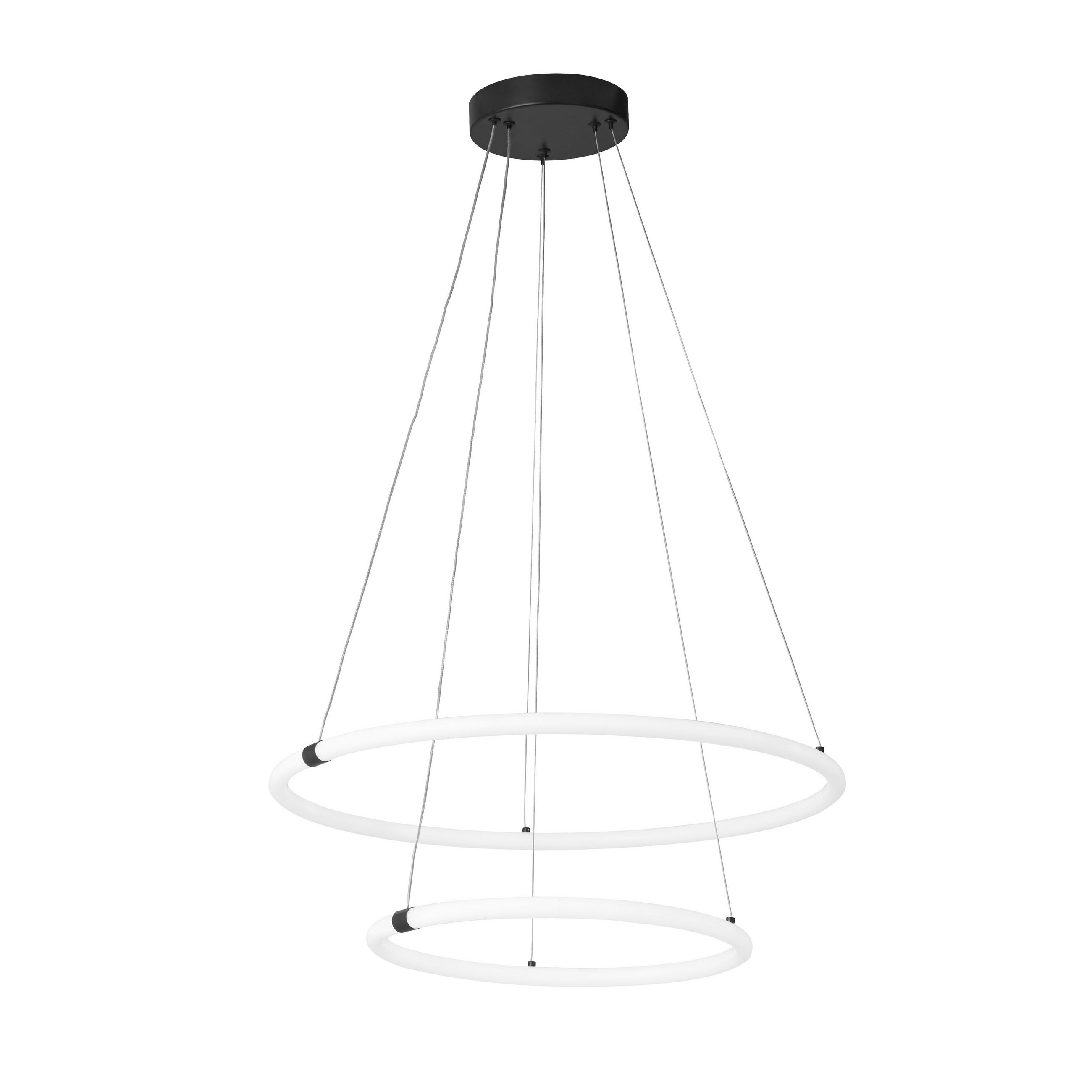 LED-PENDELLEUCHTE Revolve 59/120 cm   - Schwarz/Weiß, MODERN, Kunststoff/Metall (59/120cm) - Searchlight
