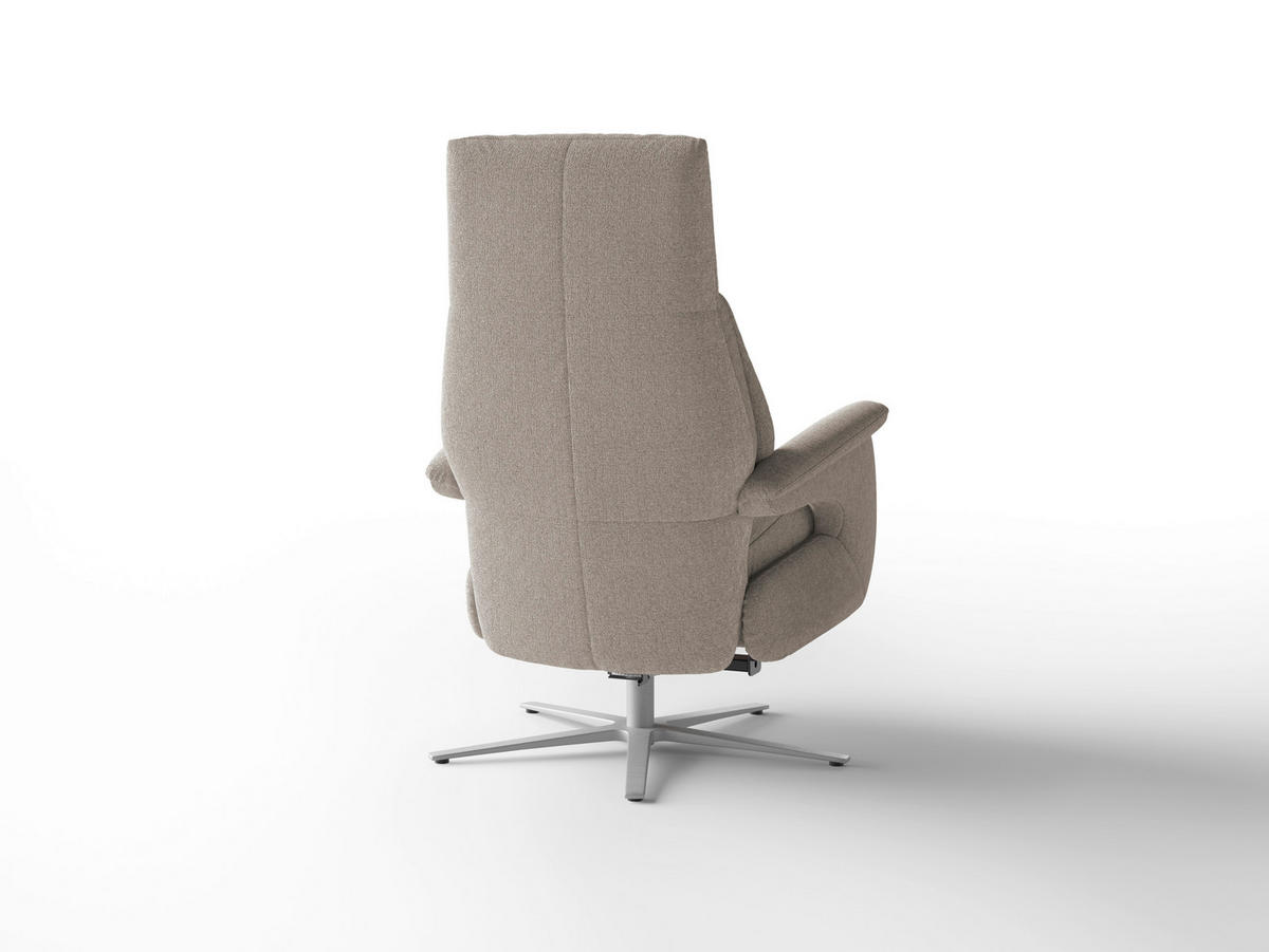 RELAXSESSEL in Textil Taupe  - Taupe/Silberfarben, Basics, Textil/Metall (75/110/85cm) - Sit & More