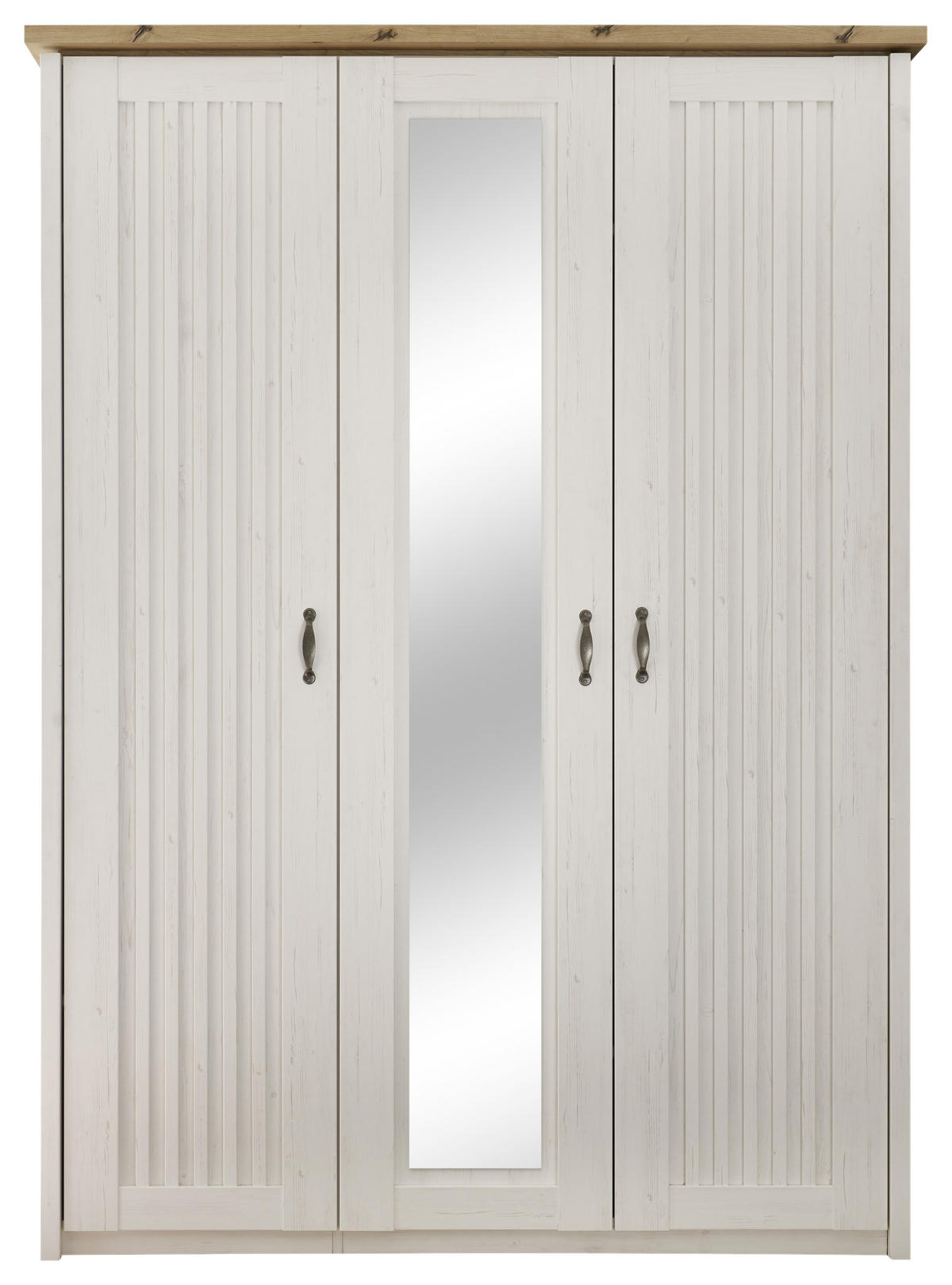 DREHTÜRENSCHRANK in Weiss, Eichefarben  - Weiss/Eichefarben, Lifestyle, Holzwerkstoff/Metall (164/224/60cm) - Landscape