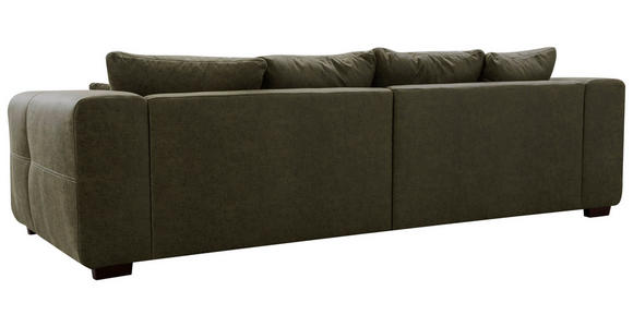 BIGSOFA Flachgewebe Olivgrün  - Beige/Olivgrün, KONVENTIONELL, Holz/Textil (287/69/108cm) - Cantus