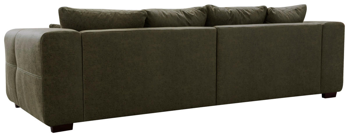 BIGSOFA Flachgewebe Olivgrün  - Beige/Olivgrün, KONVENTIONELL, Holz/Textil (287/69/108cm) - Cantus