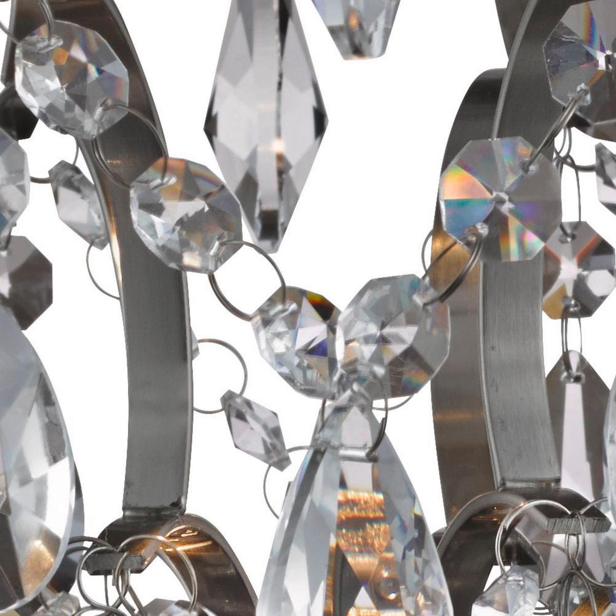 KRONLEUCHTER 36/38/36 cm   - Chromfarben, KONVENTIONELL, Glas/Metall (36/38/36cm)