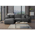 ECKSOFA Dunkelgrau Velours  - Chromfarben/Dunkelgrau, KONVENTIONELL, Kunststoff/Textil (195/293cm) - Carryhome