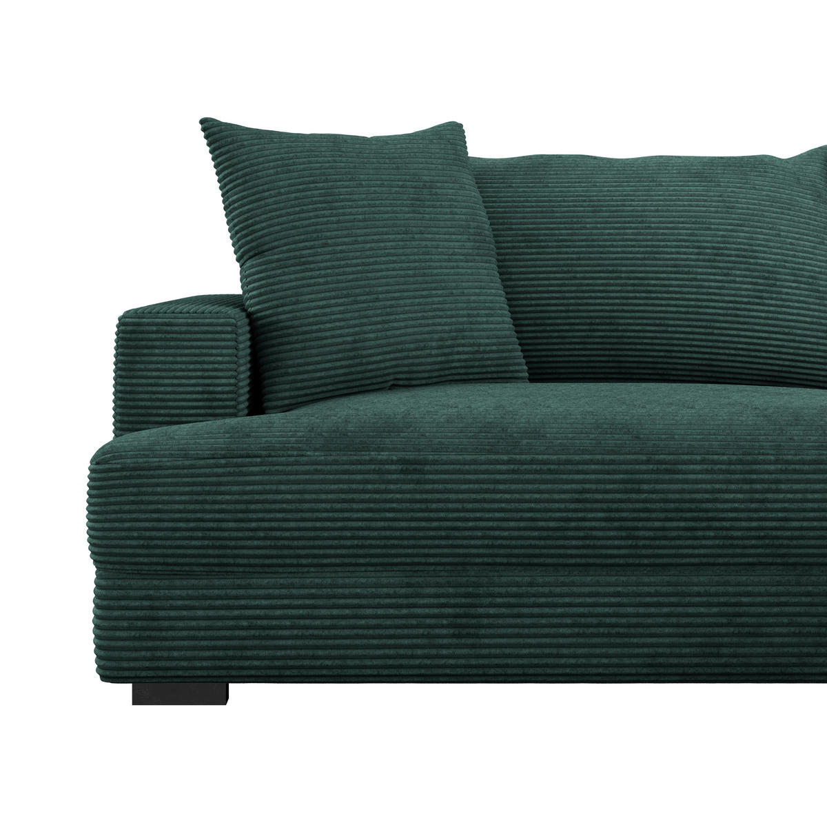 ECKSOFA Dunkelgrün Cord  - Dunkelgrün/Schwarz, MODERN, Textil (265/180cm) - P & B