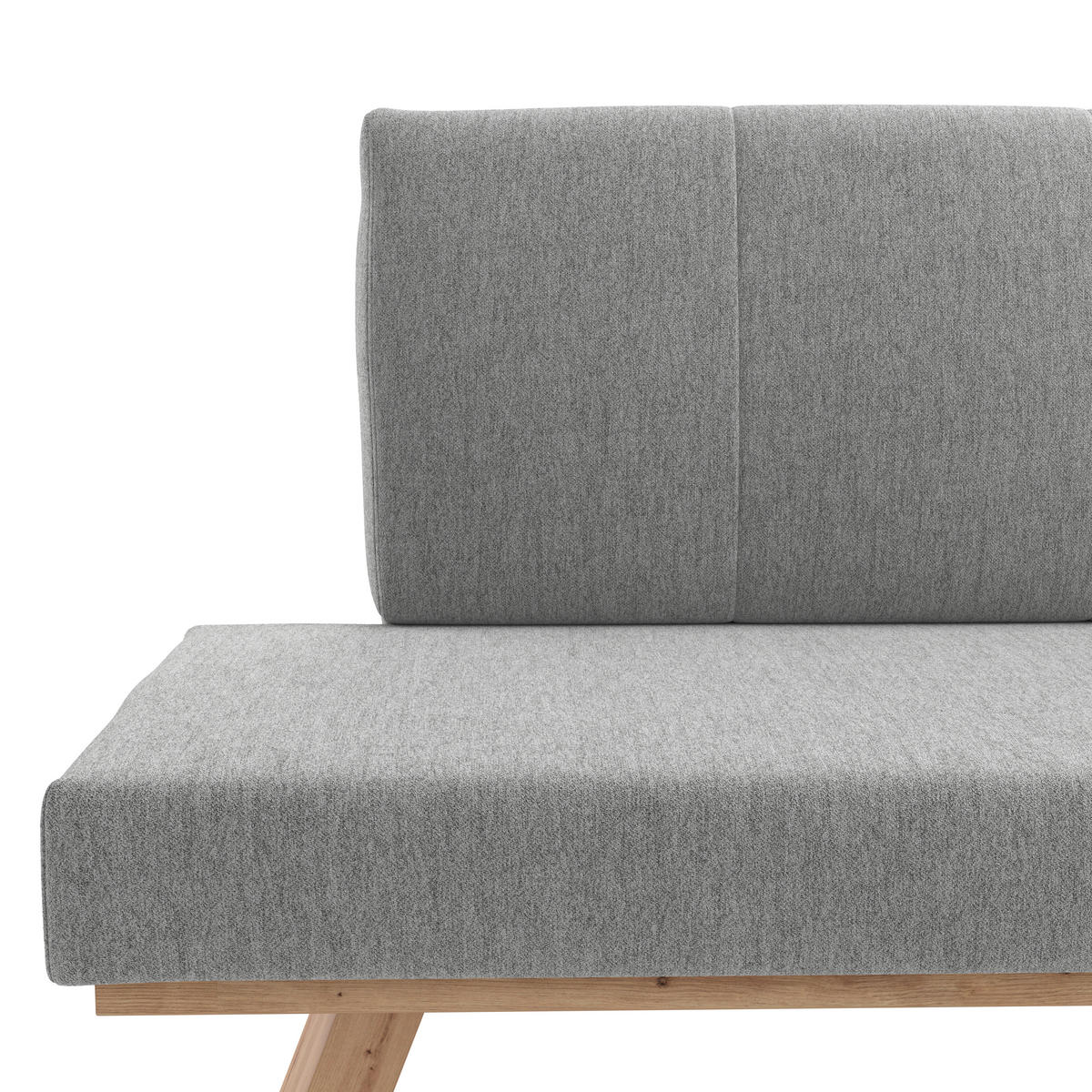 ECKBANK 160/140 cm Webstoff Hellgrau   - Eichefarben/Hellgrau, KONVENTIONELL, Textil (160/140cm)