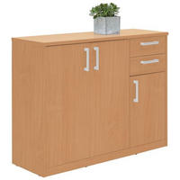 KOMMODE  in 106/84/36 cm  - Silberfarben/Buchefarben, Basics, Holzwerkstoff (106/84/36cm) - Xora