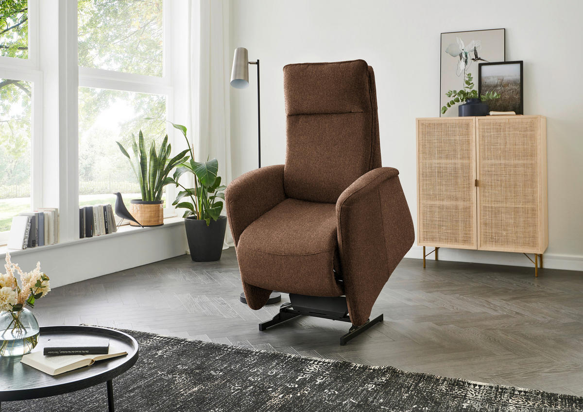 FERNSEHSESSEL in Chenille Braun  - Braun, KONVENTIONELL, Textil (79/114/87-176cm) - Valdera