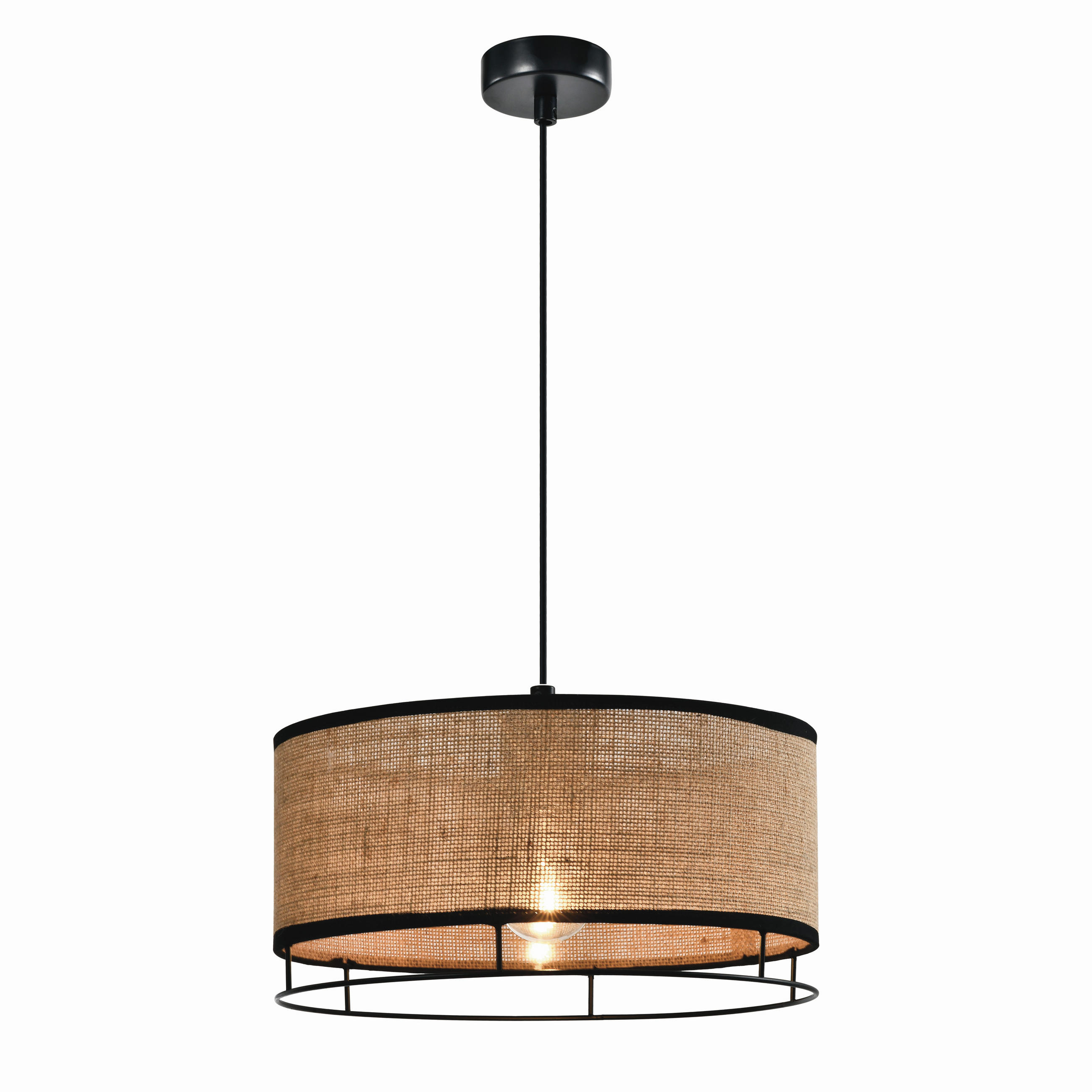 PENDELLEUCHTE Ardi 30/30/100 cm   - Beige/Schwarz, Trend, Kunststoff/Metall (30/30/100cm)