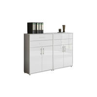 AKTENSCHRANK 168,8/113,6/33 cm  - Weiß Hochglanz/Grau, MODERN, Holzwerkstoff (168,8/113,6/33cm) - MID.YOU