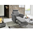 WOHNLANDSCHAFT in Flachgewebe Grau - Chromfarben/Grau, KONVENTIONELL, Textil/Metall (168/305/200cm) - Voleo
