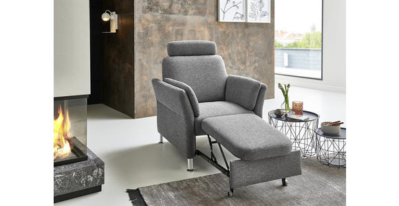 WOHNLANDSCHAFT in Flachgewebe Grau - Chromfarben/Grau, KONVENTIONELL, Textil/Metall (168/305/200cm) - Voleo
