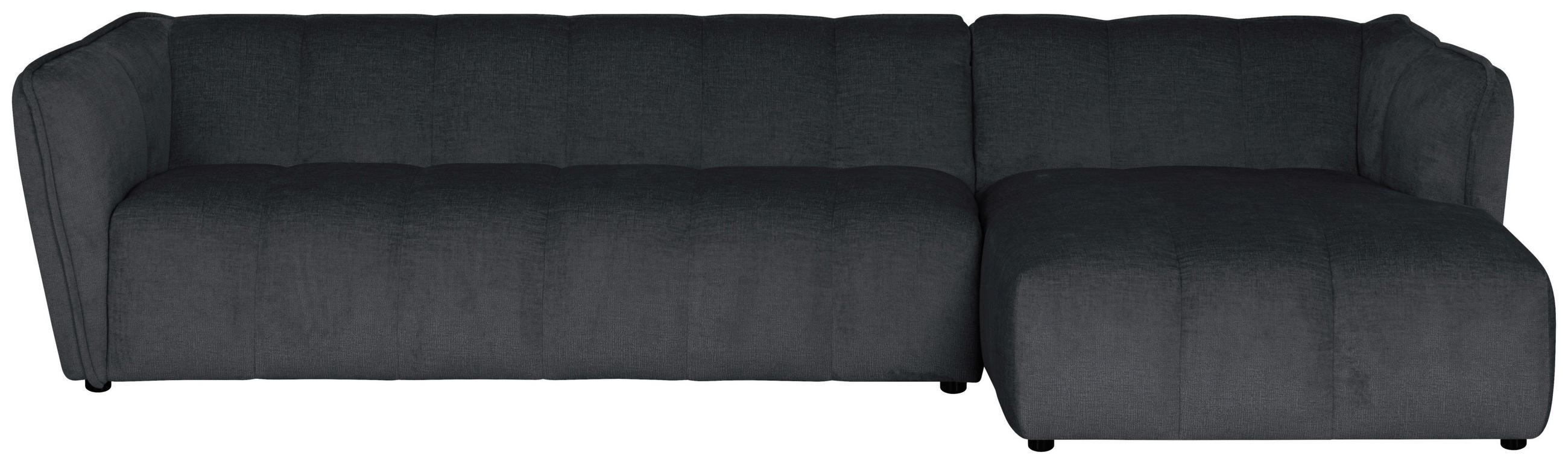 ECKSOFA  LIVOLI Grau Chenille  - Schwarz/Grau, Design, Textil (306/160cm) - MID.YOU