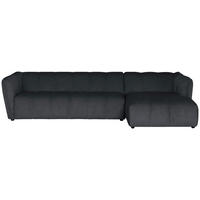 ECKSOFA Chenille Grau  - Schwarz/Grau, Design, Textil (306/160cm) - MID.YOU