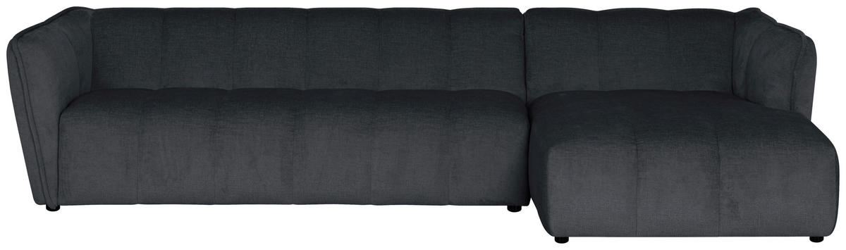 ECKSOFA Chenille Grau  - Schwarz/Grau, Design, Textil (306/160cm) - MID.YOU