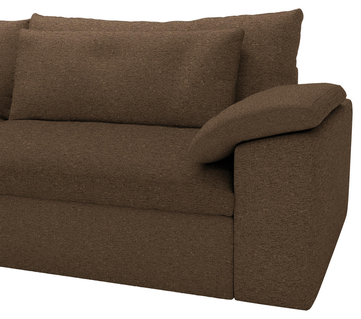 ECKSOFA Flachgewebe Dunkelbraun  - Dunkelbraun/Schwarz, Modern, Kunststoff/Textil (198/306cm) - Carryhome