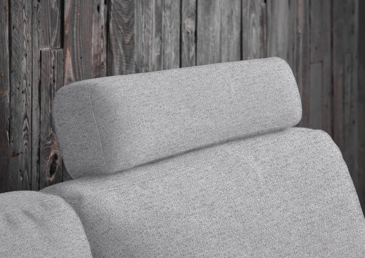 3-SITZER-SOFA in Flachgewebe Hellgrau  - Hellgrau/Schwarz, Design, Textil/Metall (226/89/97cm) - Pure Home Lifestyle