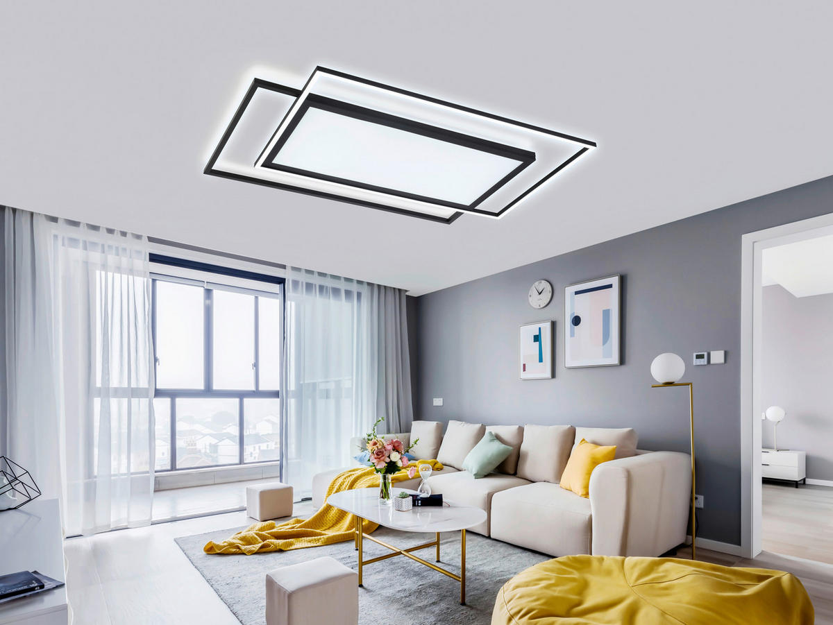 LED-PANEEL 80,8/52,8/6 cm  - Schwarz, Trend, Kunststoff/Metall (80,8/52,8/6cm) - Novel