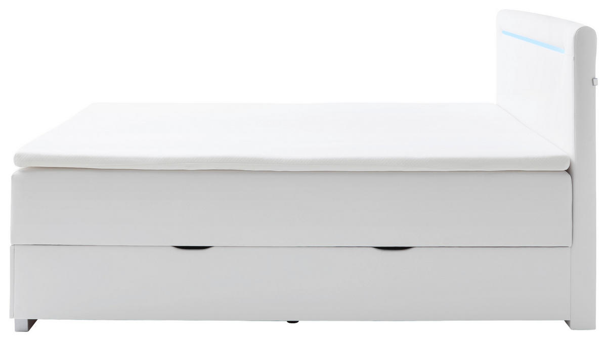 BOXBETT 180/200 cm  in Weiß  - Edelstahlfarben/Weiß, MODERN, Kunststoff/Textil (180/200cm) - Livetastic