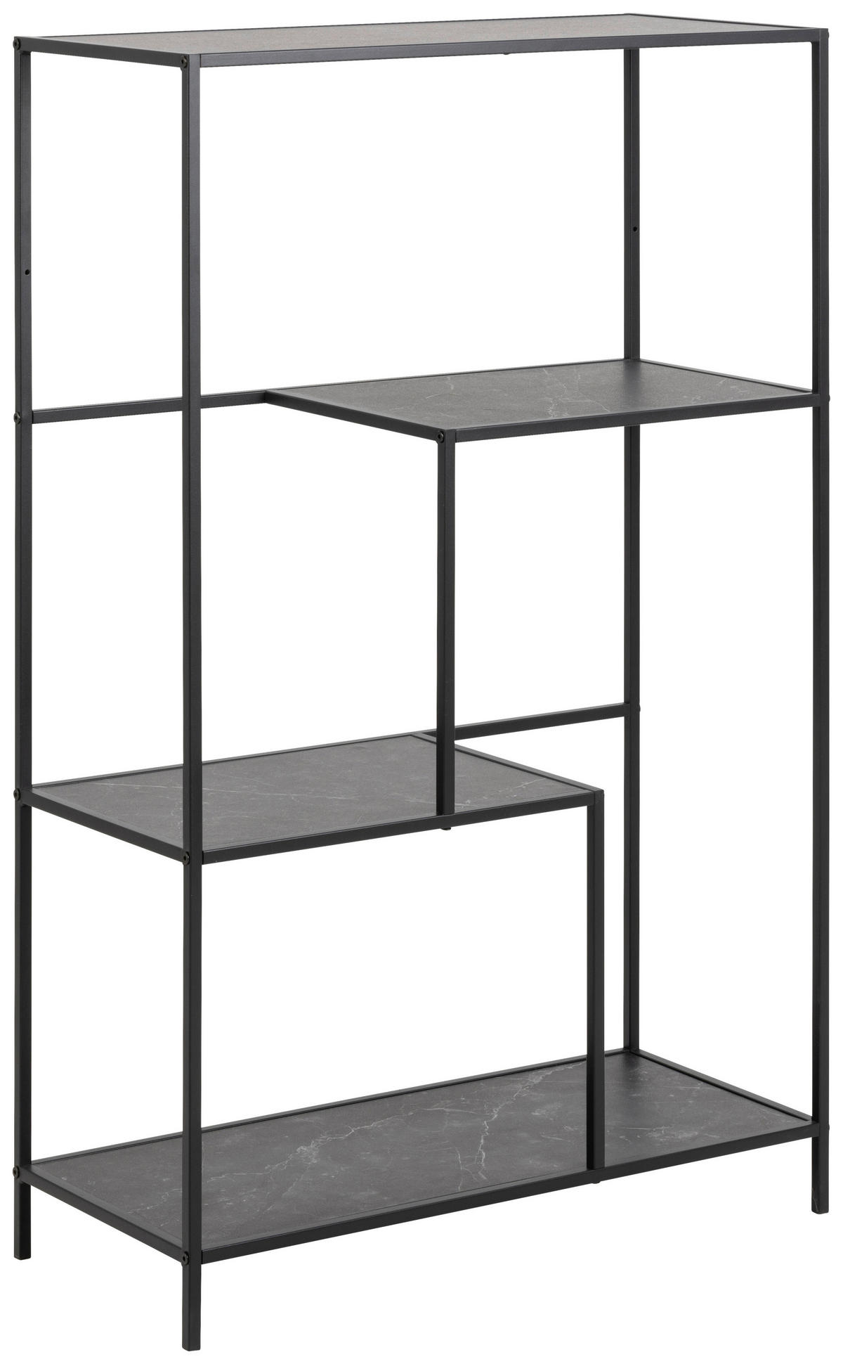 REGAL 72/114/32 cm črna  - črna, Trend, kovina/leseni material (72/114/32cm) - MID.YOU