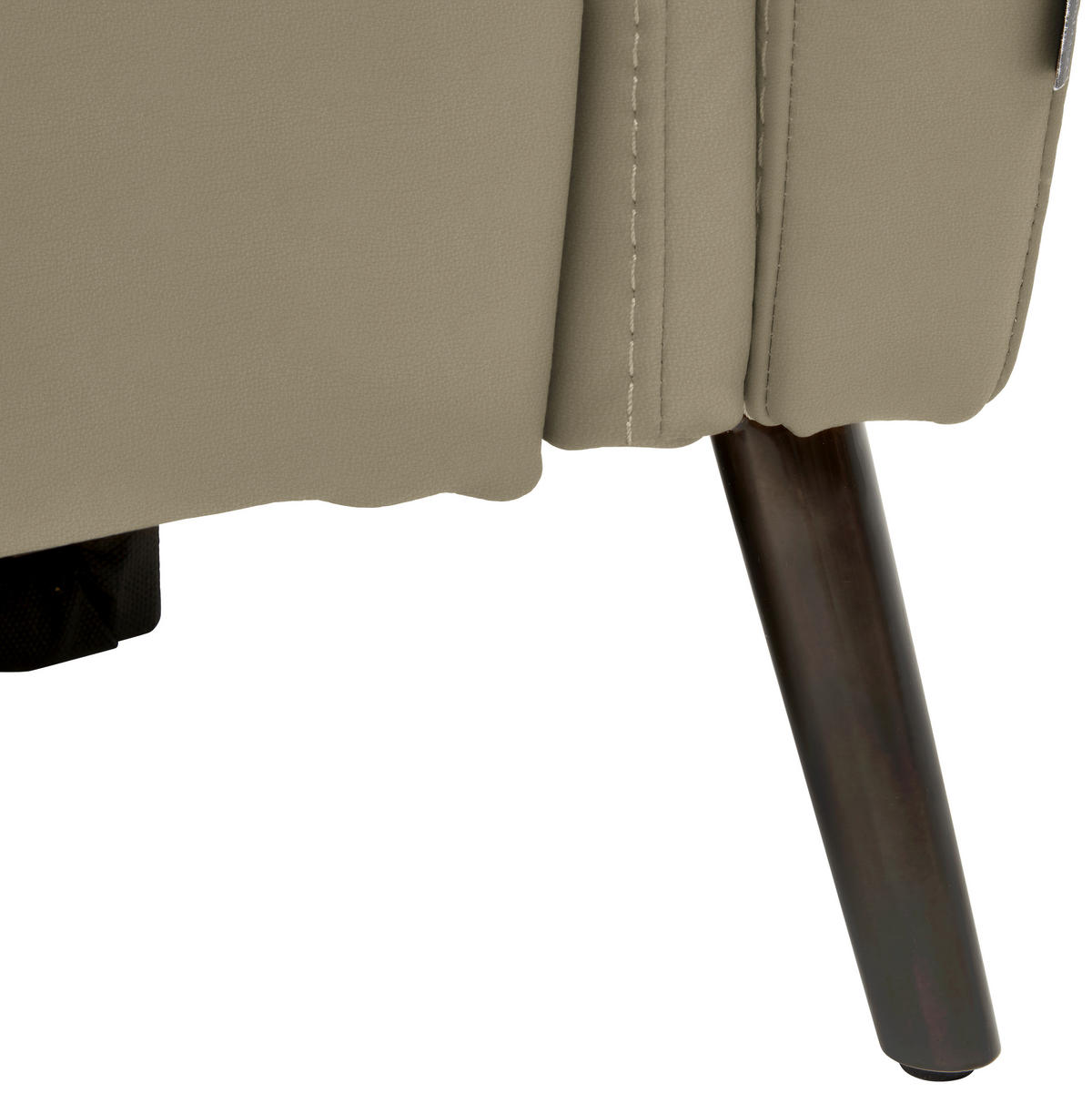 3-SITZER-SOFA Echtleder Beige  - Beige/Schwarz, Design, Leder/Metall (210/79/104cm) - Belluti