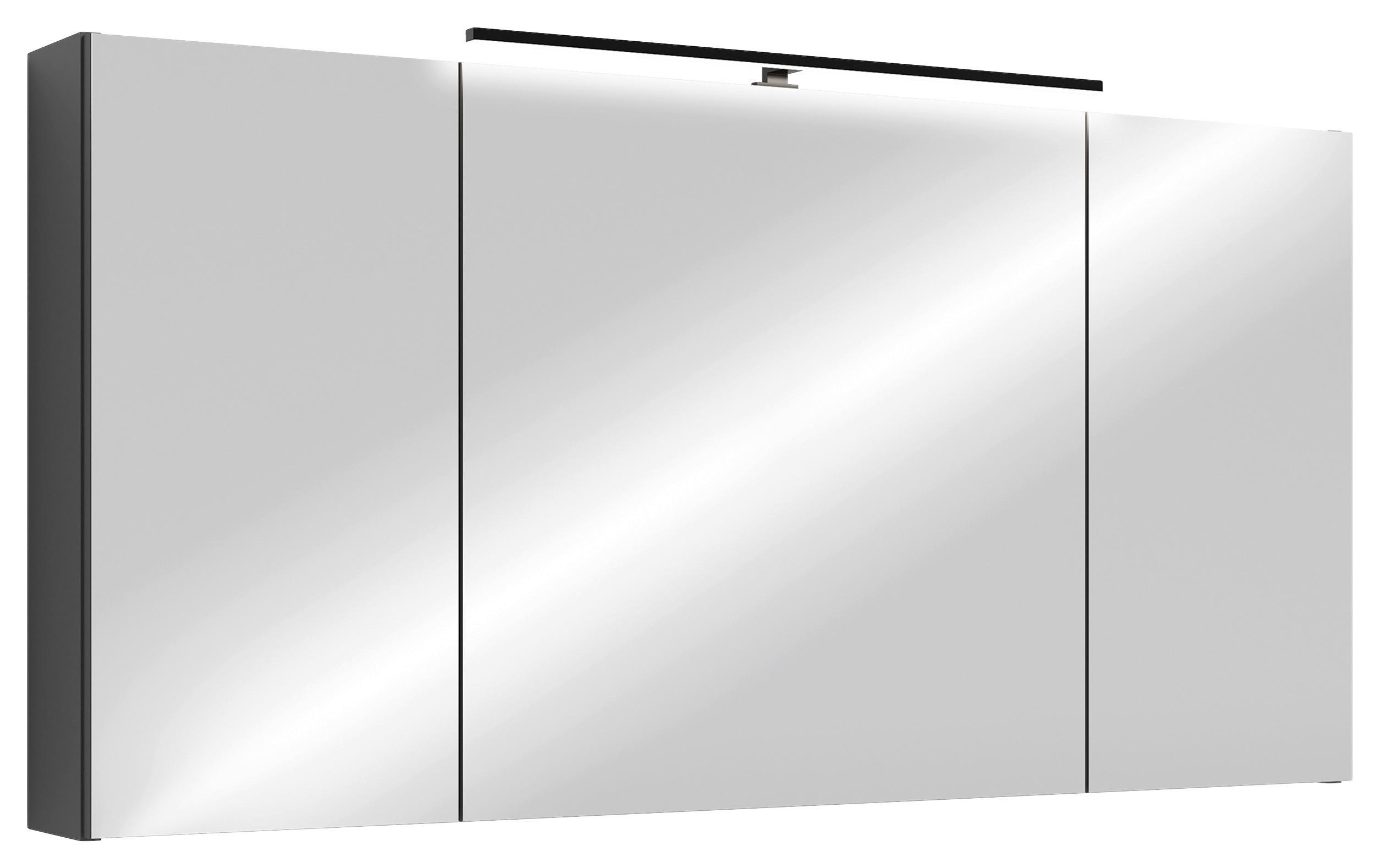 Thumbnail - Mid.you Spiegelschrank Spree, Anthrazit, Holzwerkstoff, 9 Fächer, 120x60x15 cm, FSC Mix, Soft-Close-System, Badezimmer, ...