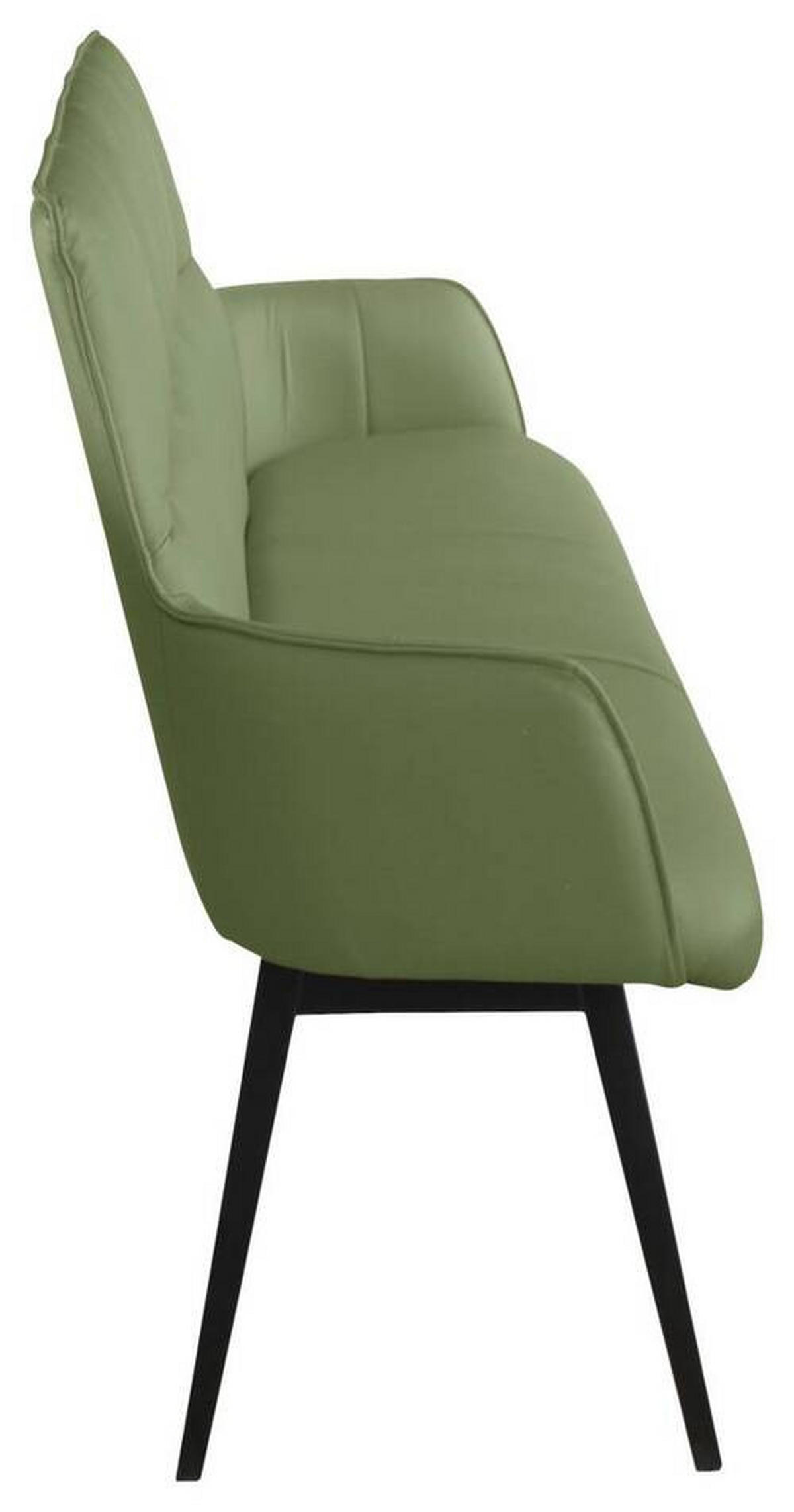 SITZBANK 160/89,5/64 cm Echtleder Grün Buche massiv  - Schwarz/Grün, Design, Leder/Holz (160/89,5/64cm) - Novel