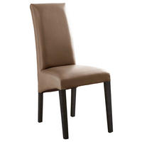 STUHL  Beinauswahl, Stoffauswahl Lederlook  Cappuccino, Buche Kolonial  - Buche Kolonial/Cappuccino, Konventionell, Holz/Textil (47/102/57cm) - Carryhome