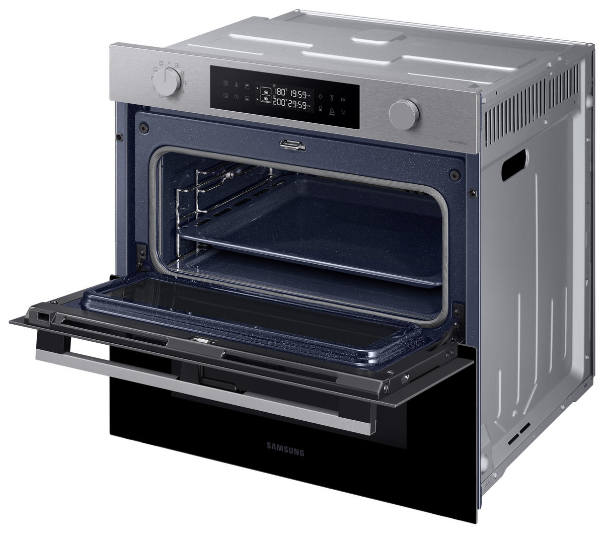 BACKOFEN NV7B4545VAS/U3  - Silberfarben, Design, Glas/Keramik (59,5/59,6/57,1cm) - Samsung