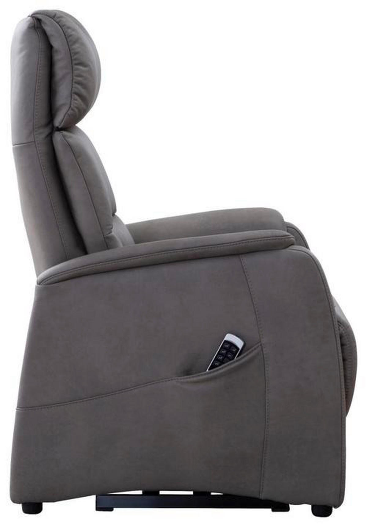 FERNSEHSESSEL in Grau  - Schwarz/Grau, Konventionell, Leder/Kunststoff (69/109/83cm) - Cantus