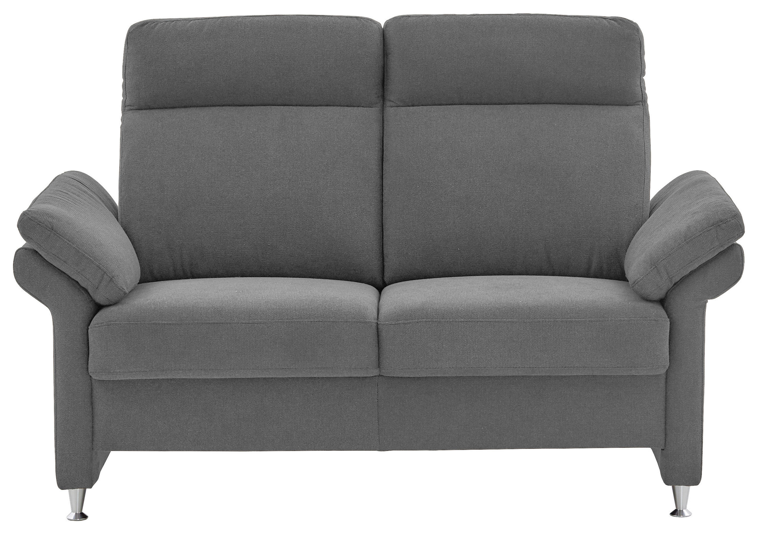 2-SITZER-SOFA in Flachgewebe Grau  - Alufarben/Grau, Modern, Textil/Metall (156/103/89cm) - Pure Home Comfort
