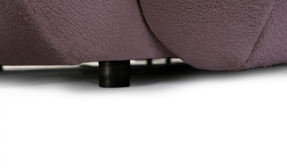 BIGSOFA Webstoff Flieder  - Flieder/Schwarz, KONVENTIONELL, Kunststoff/Textil (243/90,5/130cm) - Ambia Home