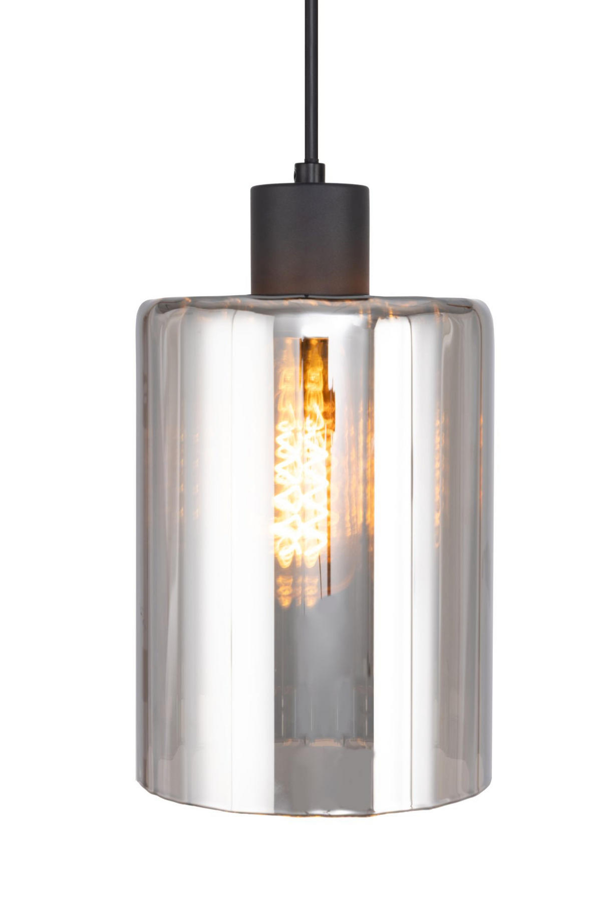 LAMPĂ SUSPENDATĂ 15/120 cm  - negru, Trend, sticlă/metal (15/120cm) - Novel