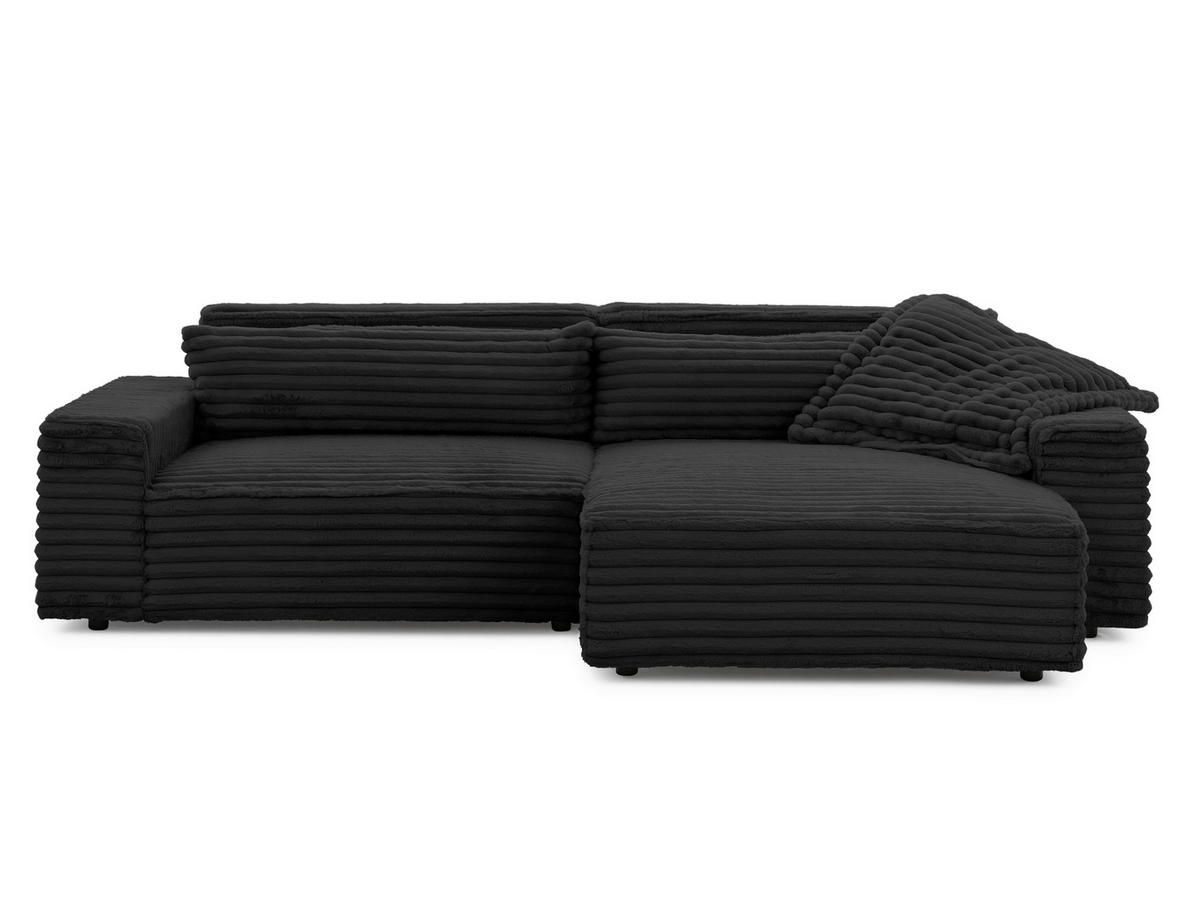 ECKSOFA Curduroy in Cord Anthrazit Rückenkissen  251/142 cm  - Anthrazit/Schwarz, Design, Kunststoff/Textil (251/142cm) - P & B