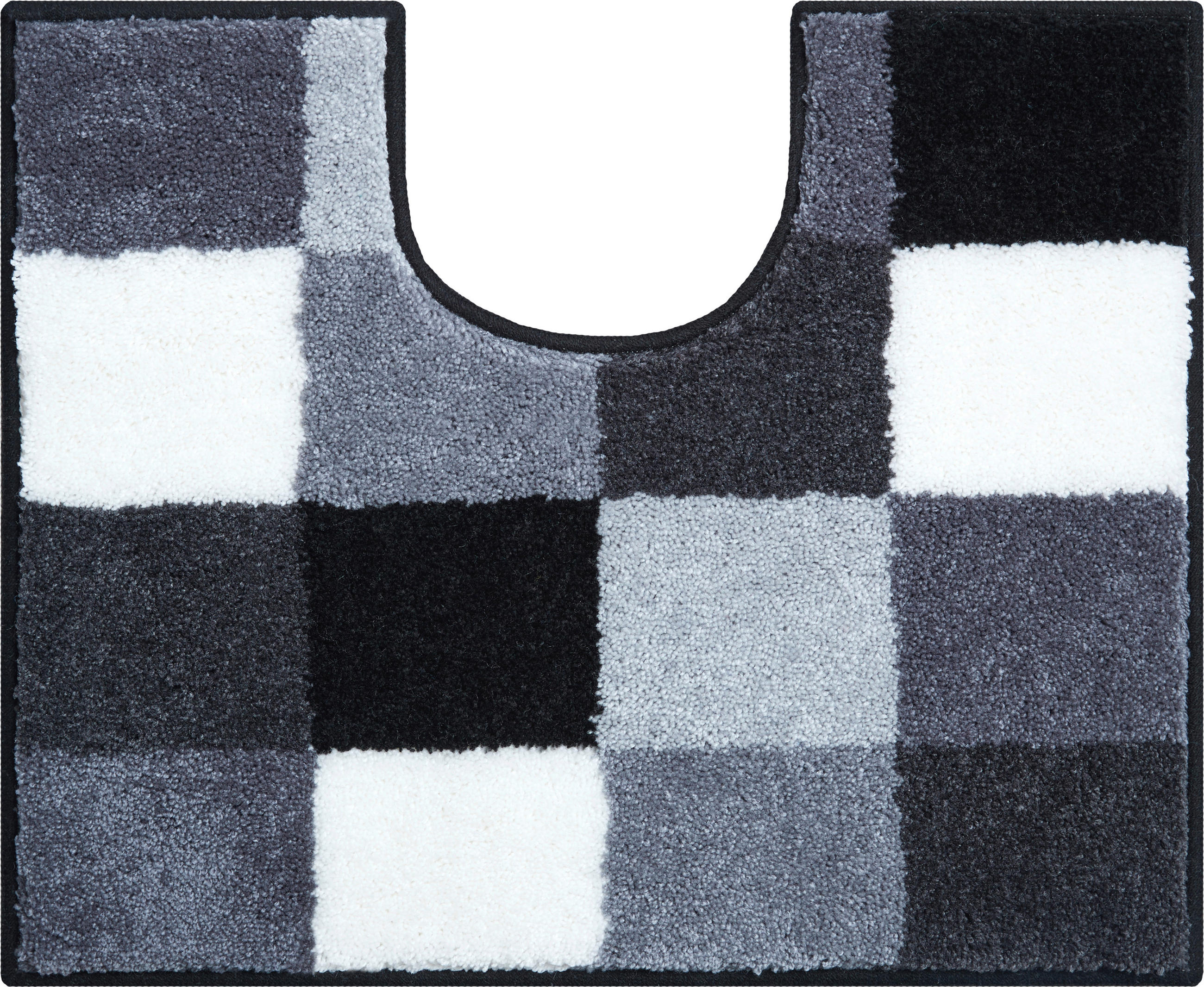 WC-VORLEGER Weiß, Schwarz, Grau 49/60 cm  - Schwarz/Weiß, Basics, Kunststoff/Textil (49/60cm)