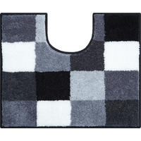 WC-VORLEGER Weiß, Schwarz, Grau 49/60 cm  - Schwarz/Weiß, Basics, Kunststoff/Textil (49/60cm) - Grund
