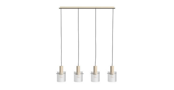 HÄNGELEUCHTE 123/18/150 cm - Transparent/Beige, KONVENTIONELL, Glas/Metall (123/18/150cm) - Dieter Knoll