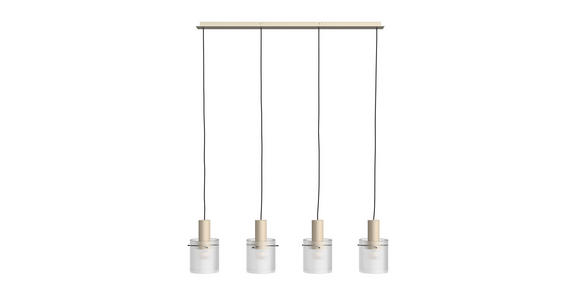 HÄNGELEUCHTE  - Transparent/Beige, KONVENTIONELL, Glas/Metall (150/18/123cm) - Dieter Knoll