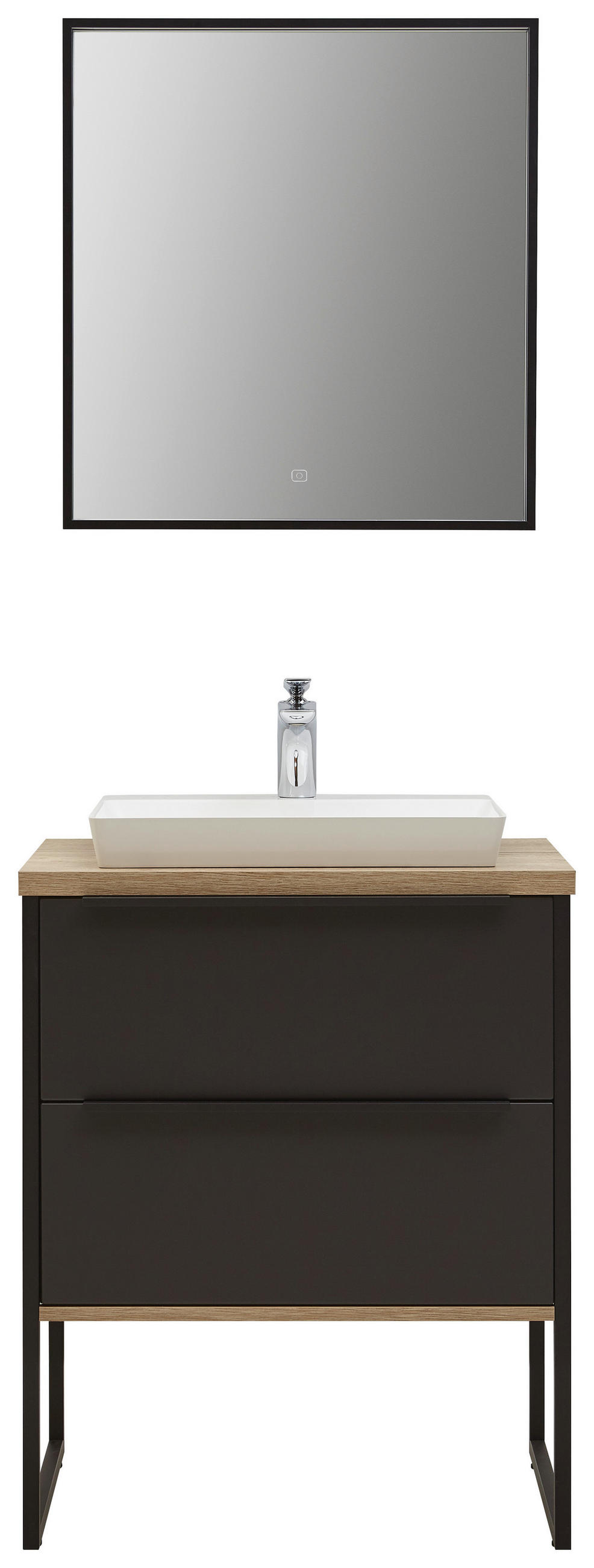 BADEZIMMER  in 64,6 cm  - Weiss/Eichefarben, Modern, Glas/Holzwerkstoff (64,6cm) - Dieter Knoll
