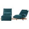 2-SITZER-SOFA in Echtleder Petrol  - Eichefarben/Petrol, Natur, Leder/Holz (240/63/115cm) - Koinor