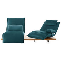 2-SITZER-SOFA in Leder Petrol  - Eichefarben/Petrol, Natur, Leder/Holz (240/63/115cm) - Koinor